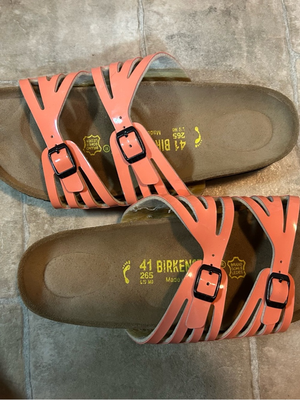 Birkenstock Orange Cutout Double Buckle Sandals - Picture 17 of 17